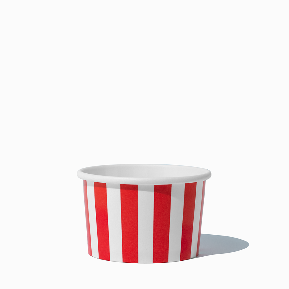 4 oz Red Striped disposable paper ice cream cups for parties and dessert shops