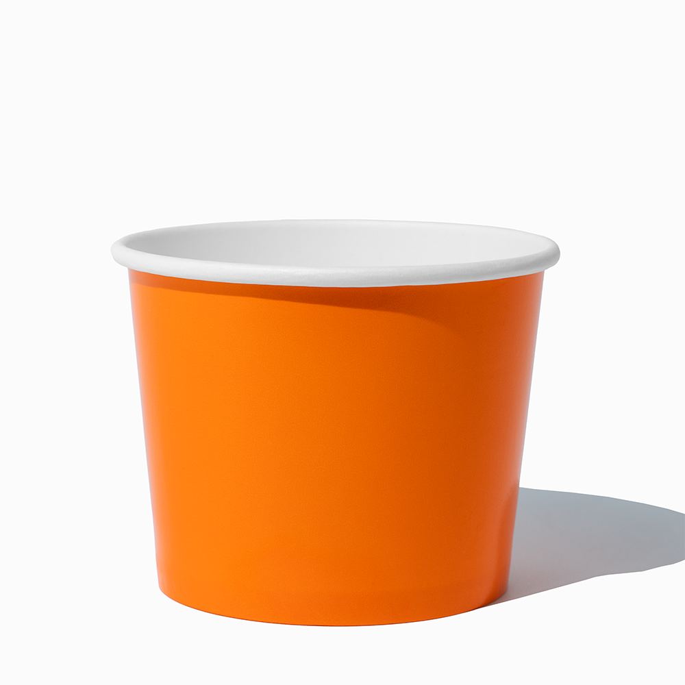 12 oz Orange double-poly heavy-duty paper soup bowl for restaurants
