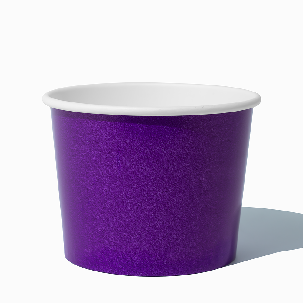 16 oz Purple double-poly bulk paper pint container for hot soup and takeout