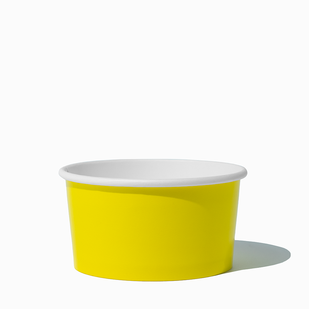6 oz Yellow paper ice cream bowls for frozen yogurt and sundaes