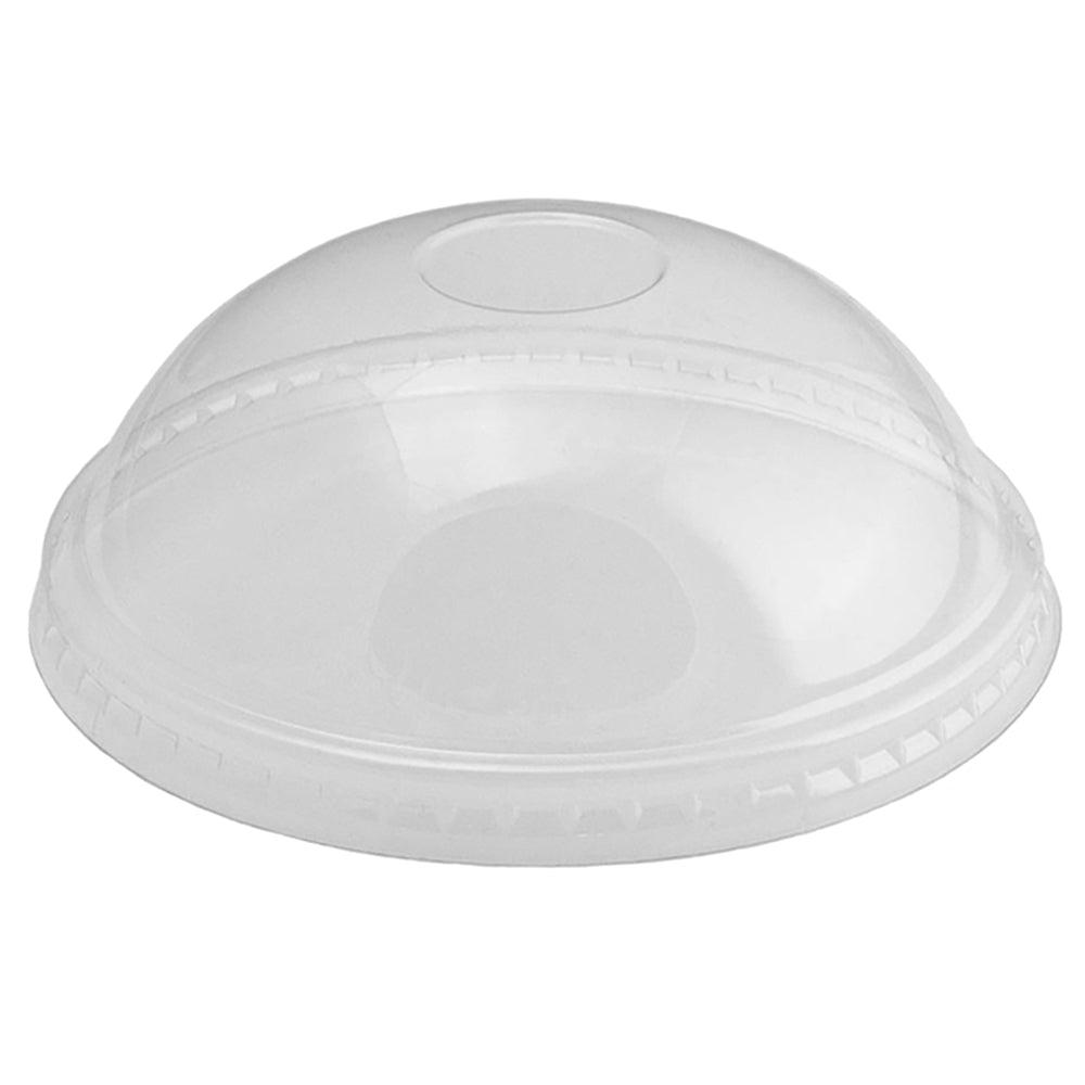 12 oz clear dome ice cream cup lid, angled view