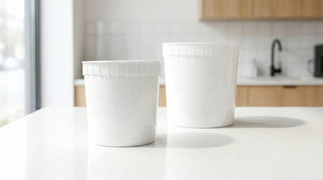 Multi-size 1.5, 2.5, and 3-gallon commercial food storage tubs made from heavy-duty HDPE plastic.