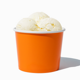 12 oz Orange paper food bowl shown with a large serving of frozen dessert