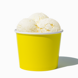 12 oz Yellow paper food bowl shown with a large serving of frozen dessert