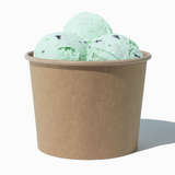 16 oz Kraft paper pint container filled with a family-sized ice cream portion