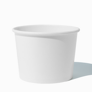 16 oz White double-poly bulk paper pint container for hot soup and takeout