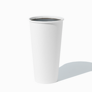 UNIQ 20 oz single-wall white hot paper cup for extra-large wholesale coffee and breakfast beverage service.