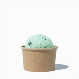 4 oz Kraft ice cream cup shown with a fresh scoop of dessert for party catering