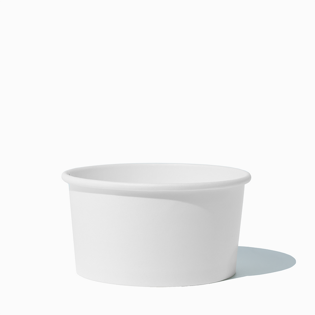 6 oz White paper ice cream bowls for frozen yogurt and sundaes