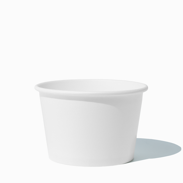8 oz White bulk paper ice cream containers for shops and cafes