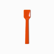 Orange flat-edge plastic gelato spoon - Single close-up for authentic artisanal dessert service.
