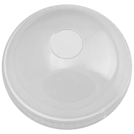 12 oz clear PET dome lid, top view