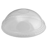 16 oz clear PET dome ice cream cup lid, angled view