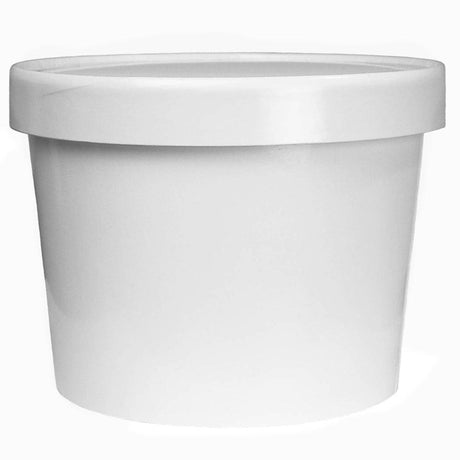 White flat paper lid for UNIQ 6 oz and 8 oz paper food cups