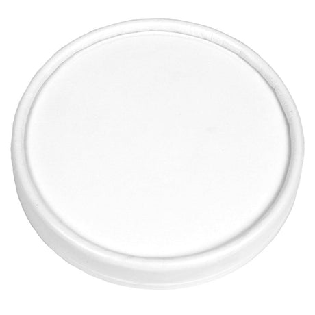 White flat paper lid for UNIQ 6 oz and 8 oz paper food cups